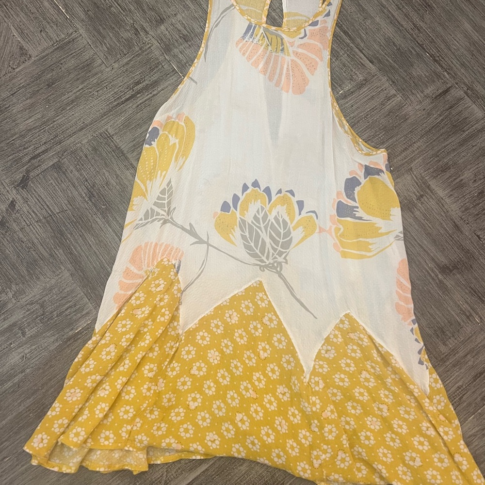 Free People Yellow and White Floral Dress